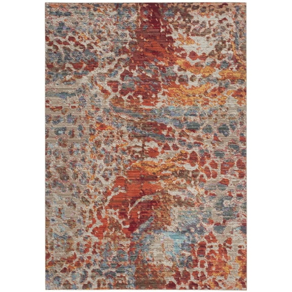 SAFAVIEH Valencia Anastasia Floral Polyester Area Rug, Multi, 4' x 6'