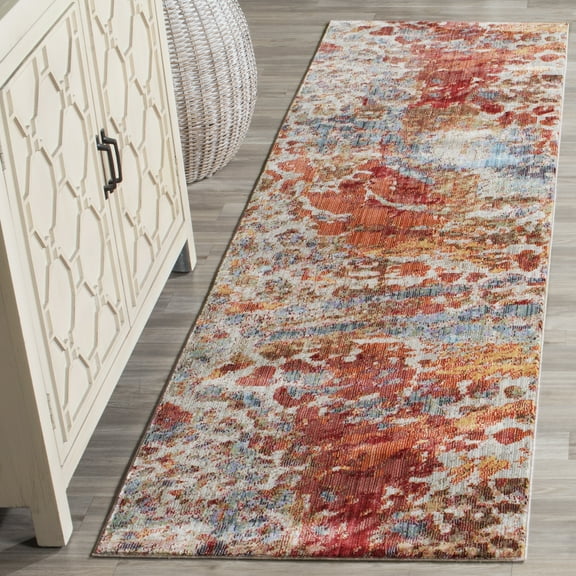 SAFAVIEH Valencia Anastasia Floral Polyester Runner Rug, Multi, 2'3" x 10'