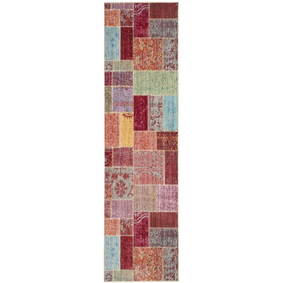 SAFAVIEH Valencia Beckah Abstract Polyester Runner Rug, Multi, 2'3" x 8'