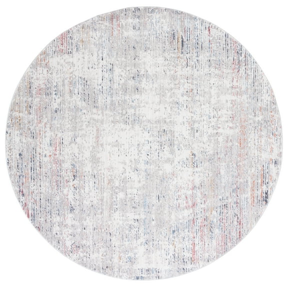 SAFAVIEH Valencia Bertha Distressed Area Rug, Grey/Blue, 6'10" x 6'10" Round