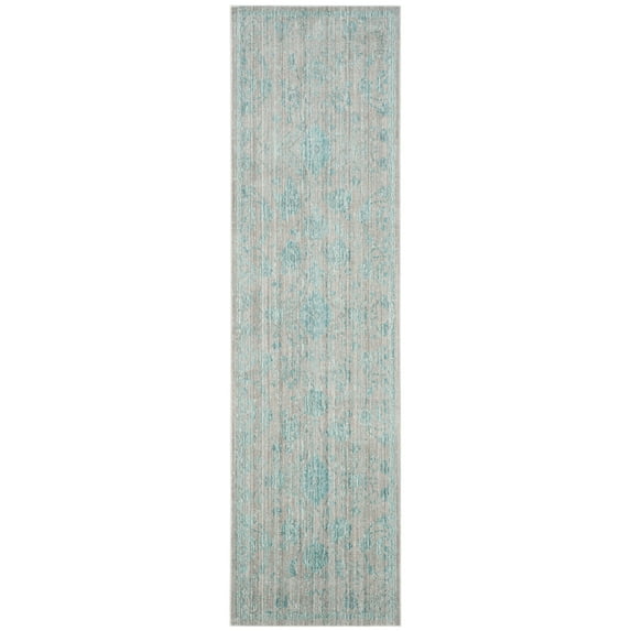 SAFAVIEH Valencia Briar Traditional Polyester Runner Rug, Blue/Multi, 2'3" x 8'