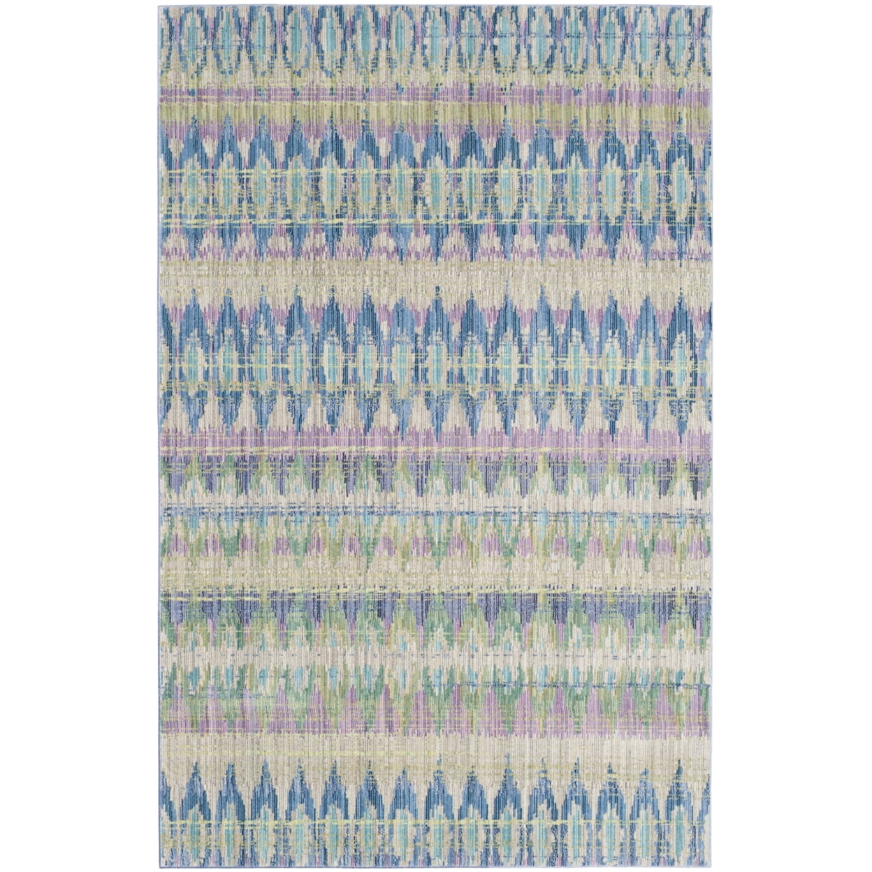 Valencia Purple and Multicolor 4' x 6' Wool Area Rug