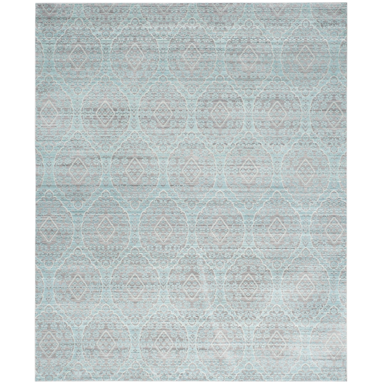Mauve and Alpine Rectangular Synthetic Area Rug, 5' x 8'