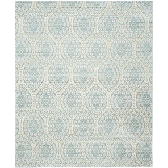 SAFAVIEH Valencia Christopher Damask Polyester Runner Rug, Alpine/Cream, 2'3" x 8'
