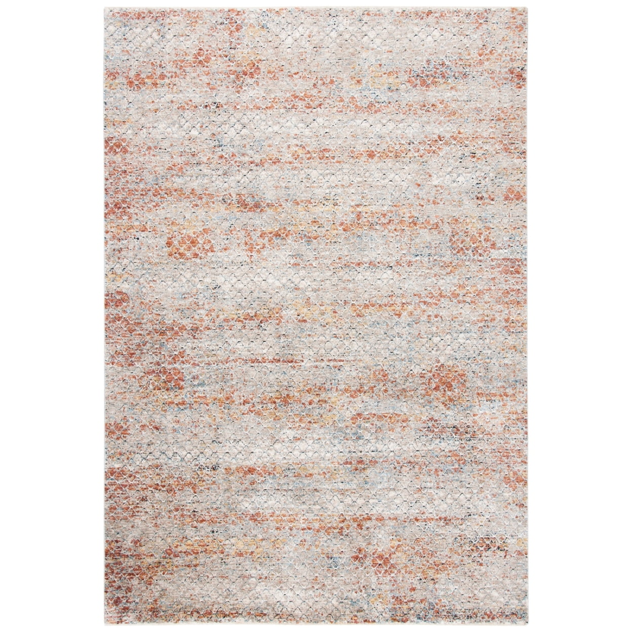 Valencia Beige and Rust Hand-knotted Synthetic Area Rug 4' x 6'