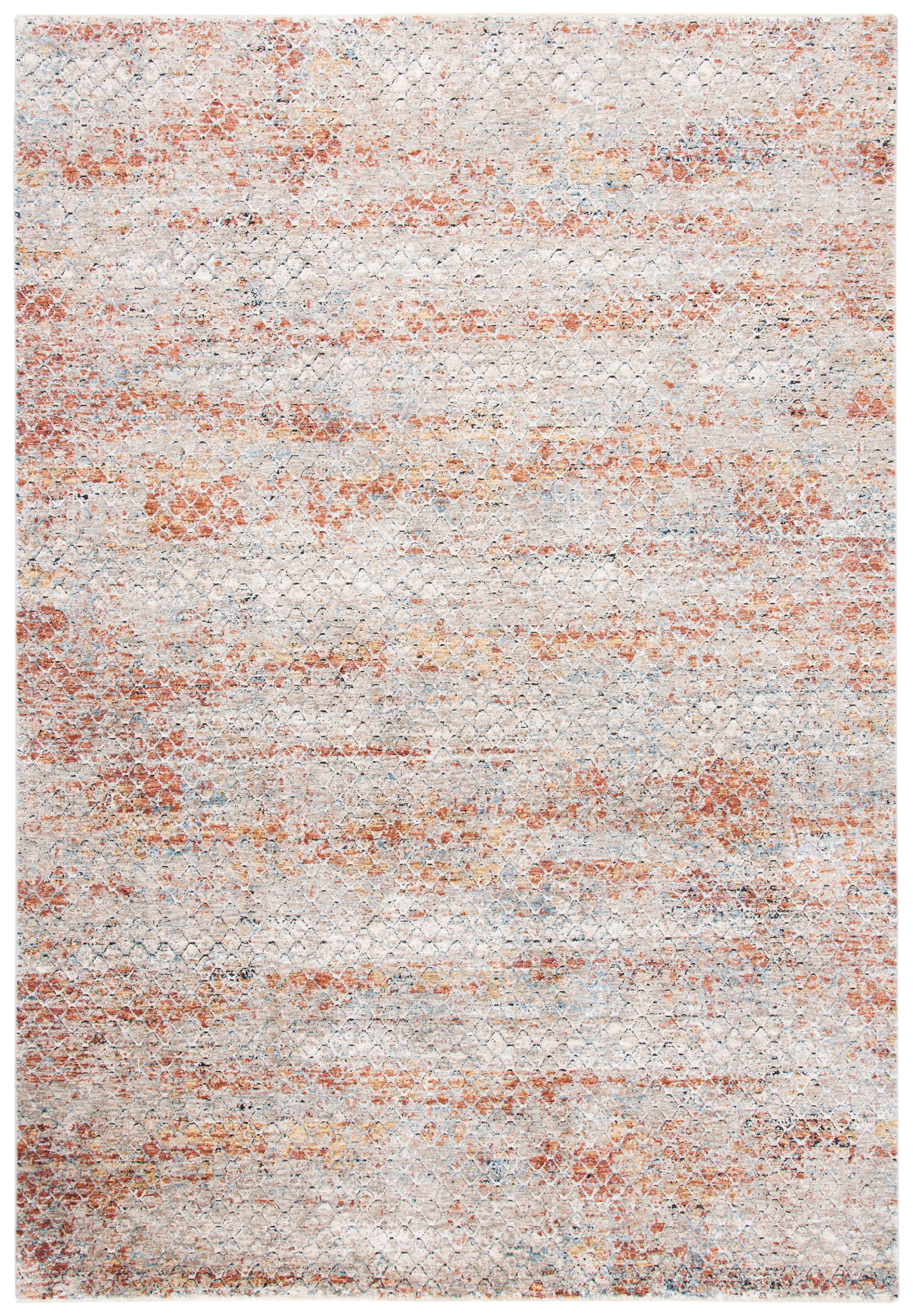 Valencia Beige and Rust Hand-knotted Synthetic Area Rug 4' x 6'