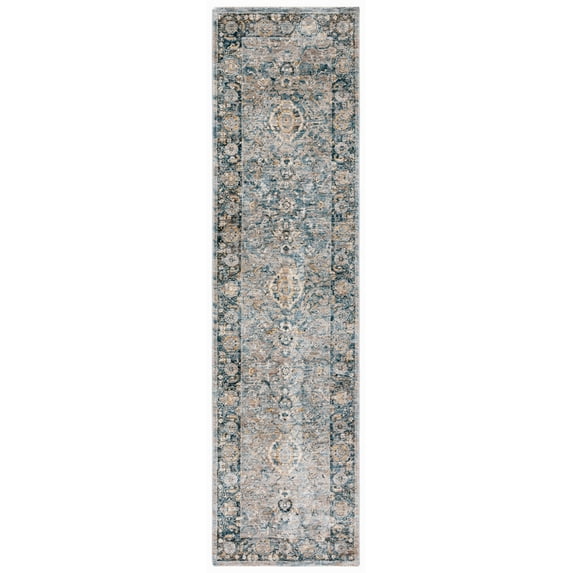 Safavieh Valencia Renae Medallion Polyester Runner Rug, Light Gray/Blue, 2' x 8'