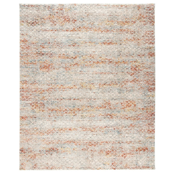 SAFAVIEH Valencia Denton Abstract Polyester Area Rug, Beige/Rust, 8' x 10'