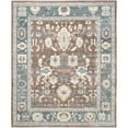 thumbnail image 1 of SAFAVIEH Valencia Estelle Floral Bordered Polyester Runner Rug, Chocolate/Alpine, 2'3" x 8', 1 of 7