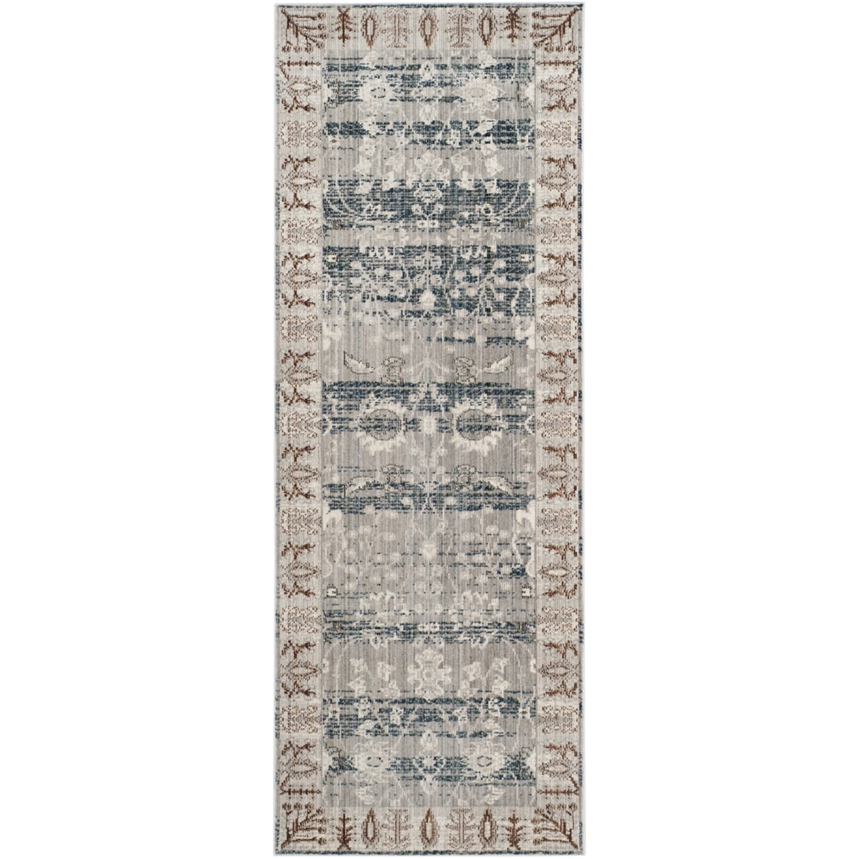 SAFAVIEH Valencia Euanthe Floral Bordered Polyester Runner Rug, Dark