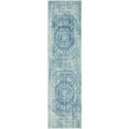 thumbnail image 1 of SAFAVIEH Valencia Fergal Transitional Polyester Runner Rug, Blue/Multi, 2'3" x 10', 1 of 10