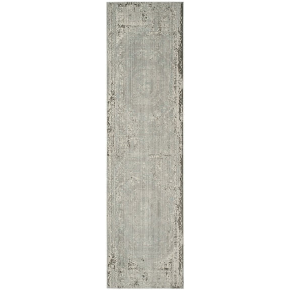 SAFAVIEH Valencia Fergal Transitional Polyester Runner Rug, Grey/Multi, 2'3" x 8'