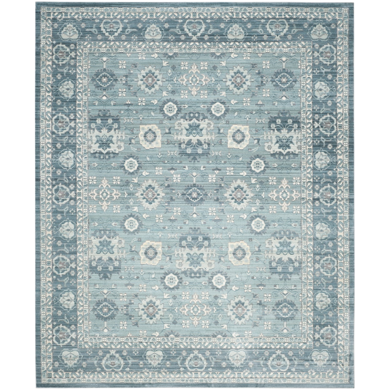 Alpine Blue 3'x5' Hand-Knotted Synthetic Reversible Area Rug