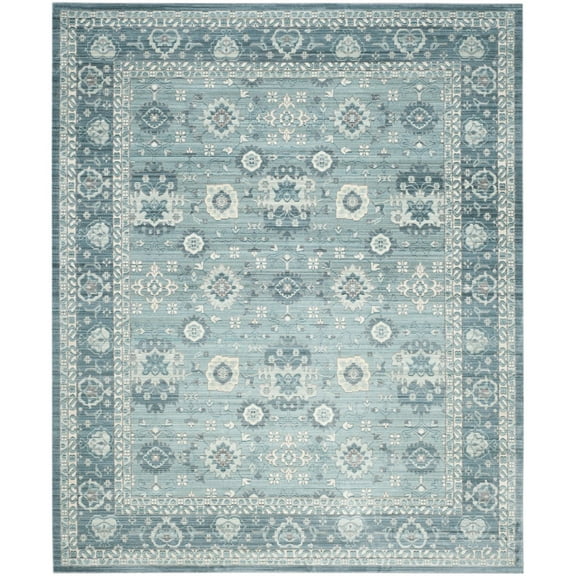 SAFAVIEH Valencia Gemina Floral Bordered Polyester Area Rug, Alpine/Multi, 4' x 6'