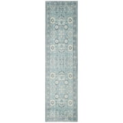 SAFAVIEH Valencia Gemina Floral Bordered Polyester Runner Rug, Alpine/Multi, 2'3" x 8'