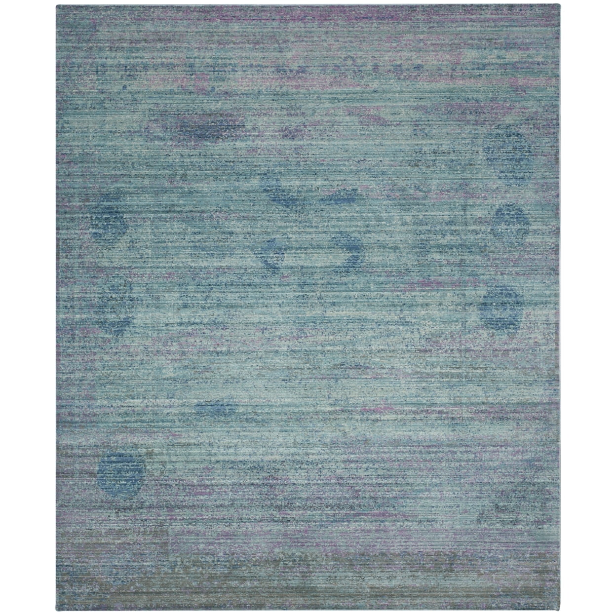 Turquoise and Multicolor Synthetic Rectangular Area Rug, 3' x 5'