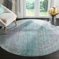 thumbnail image 1 of SAFAVIEH Valencia Gracelyn Abstract Polyester Area Rug, Turquoise/Multi, 6'7" x 6'7" Round, 1 of 7