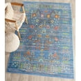 thumbnail image 1 of SAFAVIEH Valencia Grigor Traditional Polyester Area Rug, Blue/Multi, 6'7" x 6'7" Square, 1 of 11