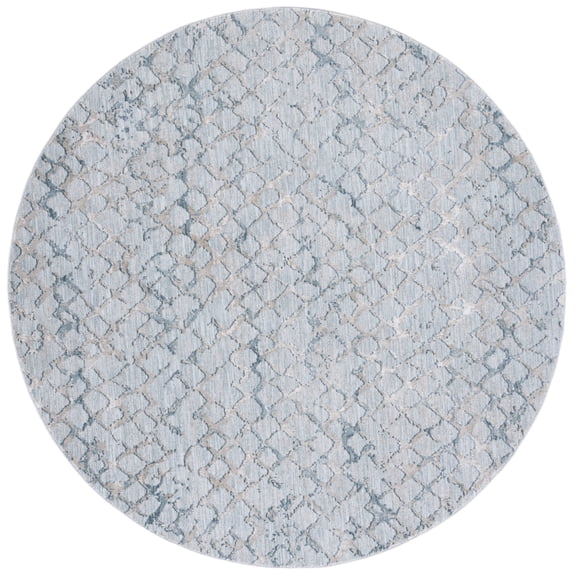 SAFAVIEH Valencia Jared Geometric Area Rug, Light Blue/Grey, 6'4" x 6'4" Round