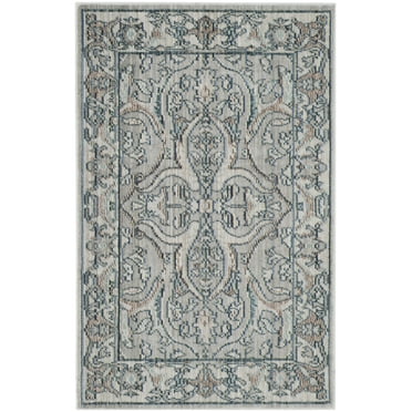 SAFAVIEH Valencia Jermaine Floral Bordered Polyester Area Rug, Mauve/Cream, 2' x 3'