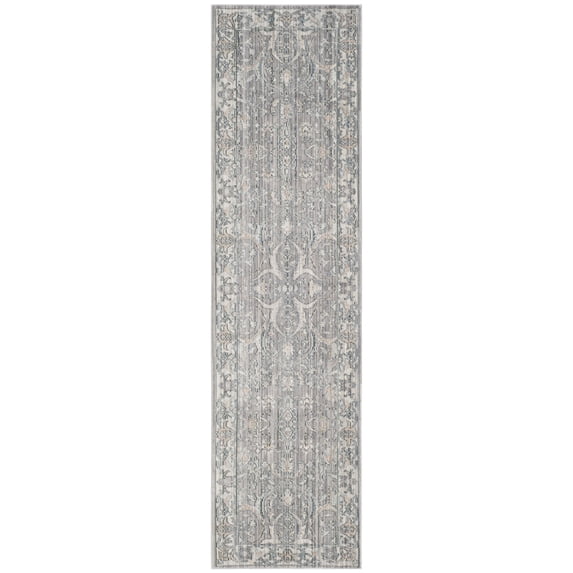 SAFAVIEH Valencia Jermaine Floral Bordered Polyester Runner Rug, Mauve/Cream, 2'3" x 12'