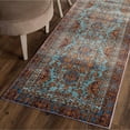 thumbnail image 1 of SAFAVIEH Valencia Jerrald Traditional Polyester Runner Rug, Blue/Gold, 2'3" x 6', 1 of 3