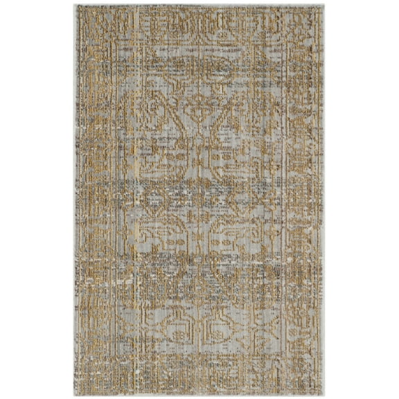 SAFAVIEH Valencia Julian Overdyed Polyester Area Rug, Grey/Gold, 2' x 3'