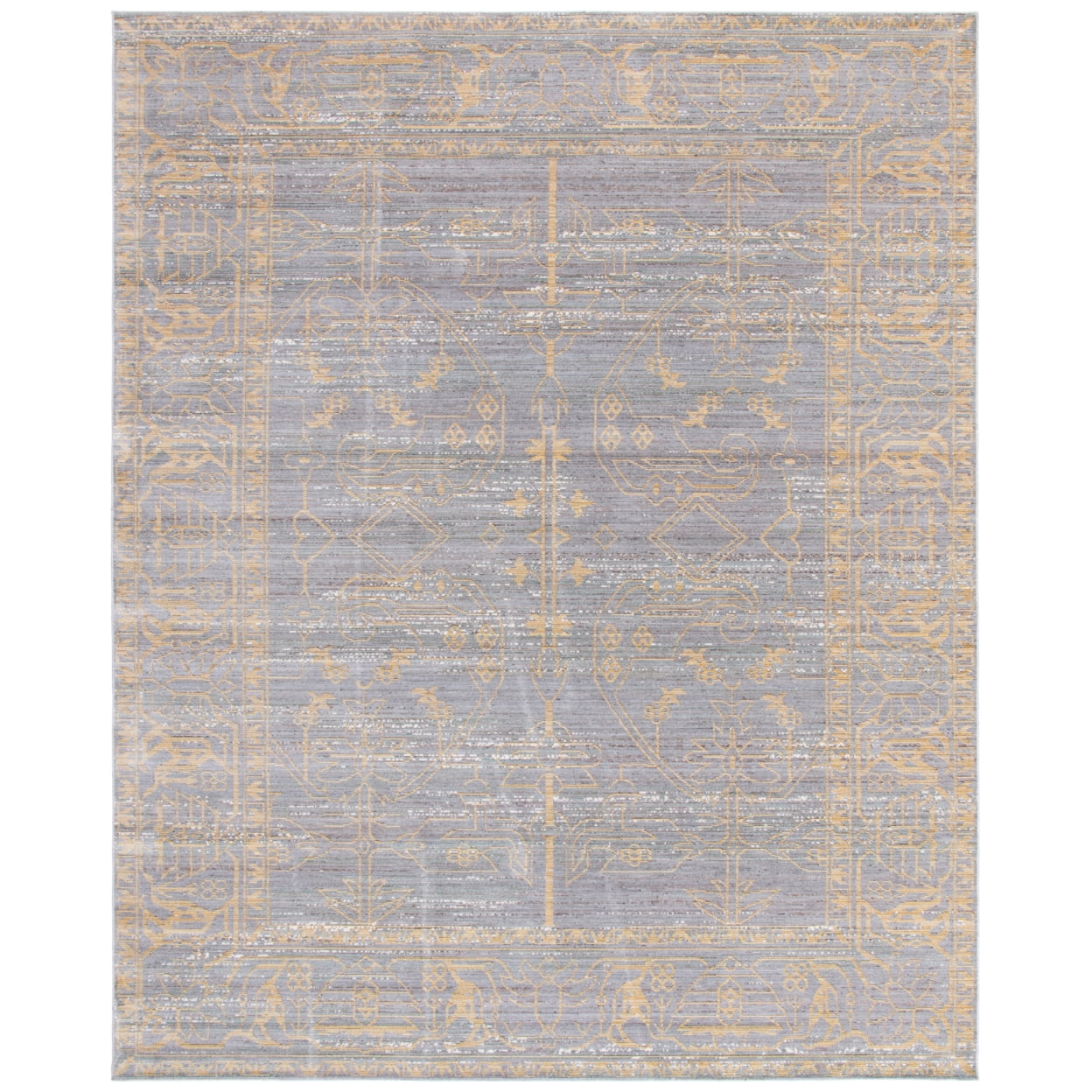 Valencia Overdyed Grey & Gold Hand-Knotted 4' x 6' Area Rug