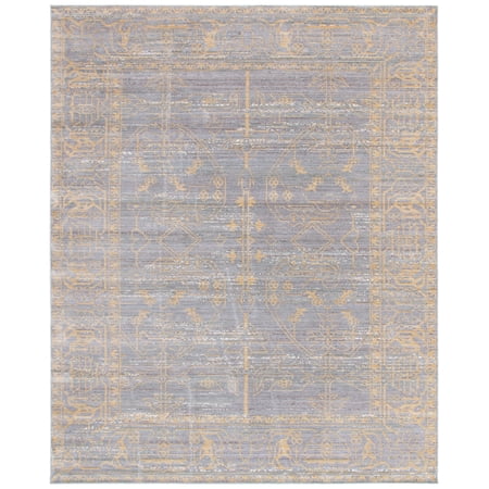 SAFAVIEH Valencia Julian Overdyed Polyester Area Rug, Grey/Gold, 6' x 9'