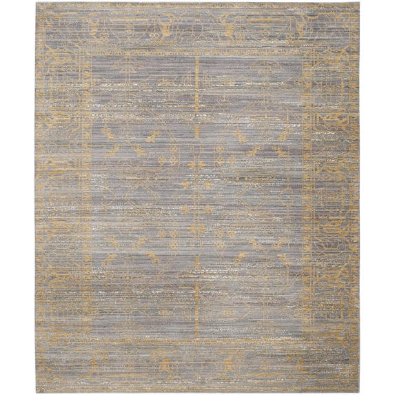 SAFAVIEH Valencia Julian Overdyed Polyester Area Rug, Grey/Gold, 8' x 10'
