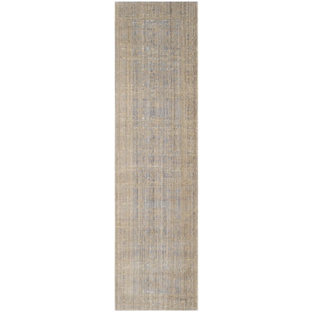 SAFAVIEH Valencia Julian Overdyed Polyester Runner Rug, Grey/Gold, 2'3" x 8'