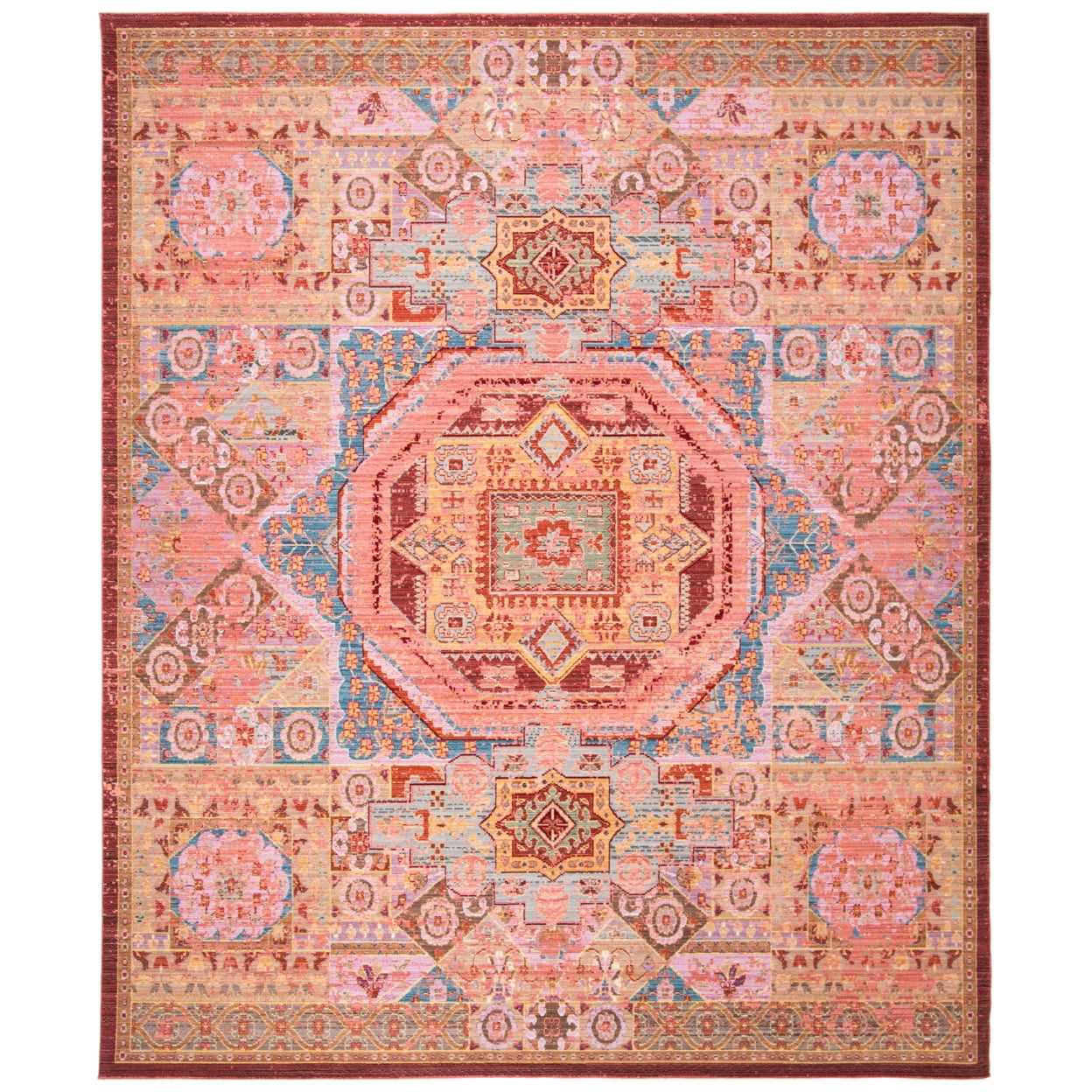 Valencia Multi-Color Hand-Knotted Square Area Rug