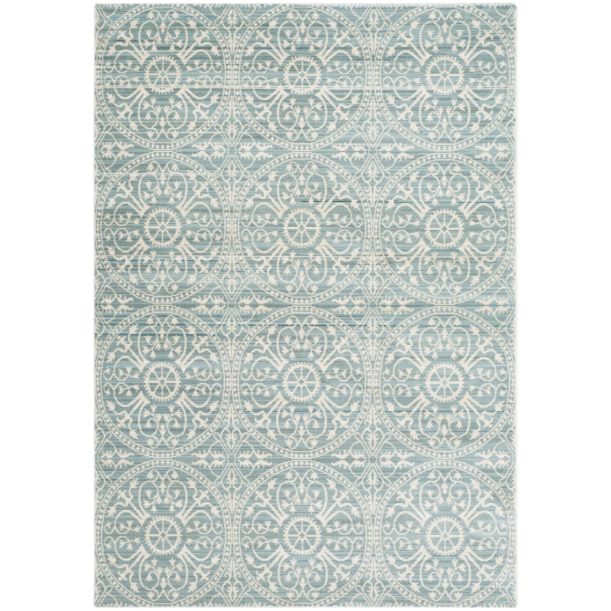 Alpine Cream Hand-Knotted Synthetic Medallion Area Rug 5' x 8'