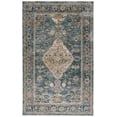 thumbnail image 1 of SAFAVIEH Valencia Leyla Medallion Polyester Area Rug, Blue/Gold, 4' x 6'2", 1 of 8