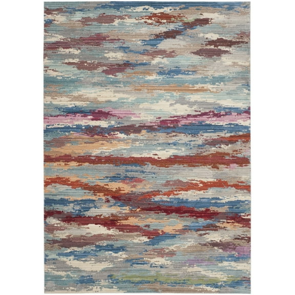 SAFAVIEH Valencia Natalie Abstract Polyester Area Rug, Multi, 5' x 8'