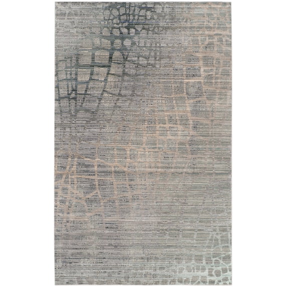 SAFAVIEH Valencia Nurten Abstract Polyester Area Rug, Grey/Multi, 4' x 6'