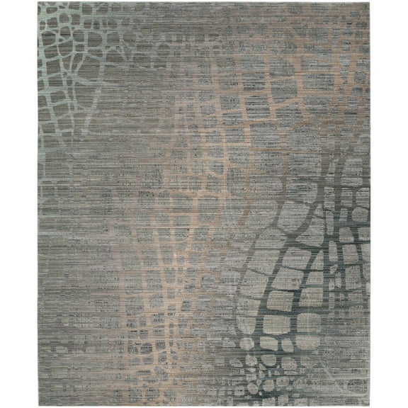 SAFAVIEH Valencia Nurten Abstract Polyester Area Rug, Grey/Multi, 9' x 12'