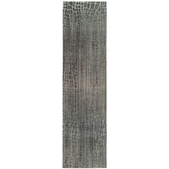 SAFAVIEH Valencia Nurten Abstract Polyester Runner Rug, Grey/Multi, 2'3" x 8'
