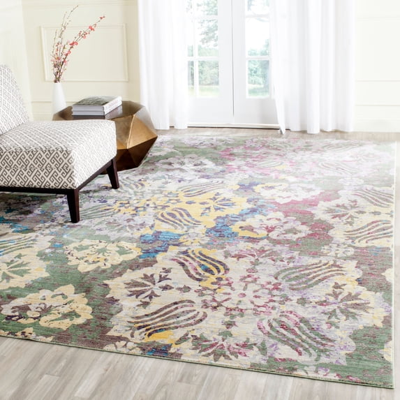 SAFAVIEH Valencia Rowland Vintage Floral Polyester Area Rug, Multi, 8' x 10'