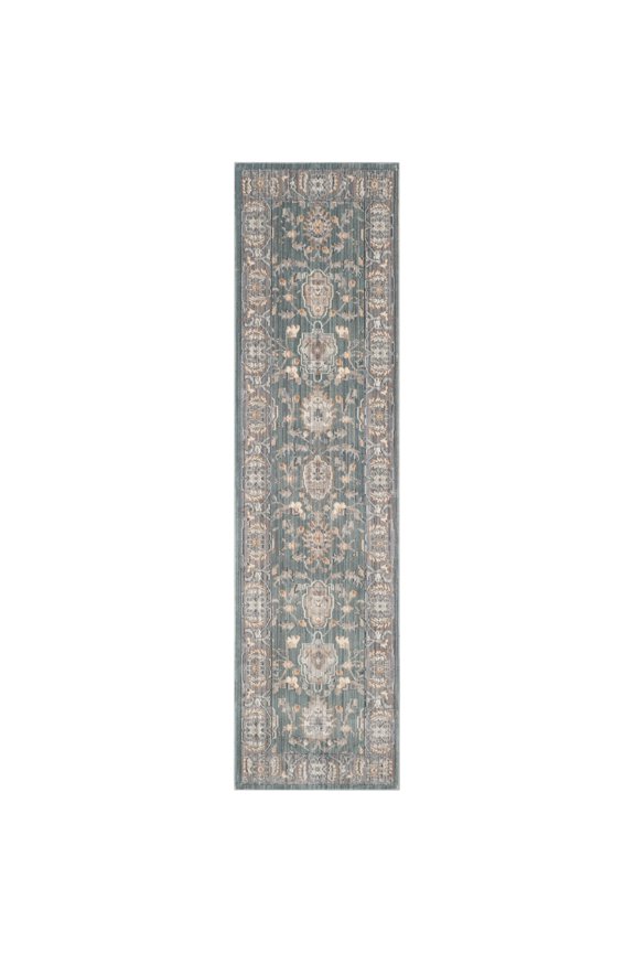 Valencia Selwyn Floral Bordered Polyester Runner Rug, Alpine/Mauve, 2'3" x 8'