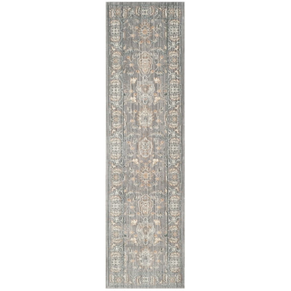 SAFAVIEH Valencia Selwyn Floral Bordered Polyester Runner Rug, Mauve, 2'3" x 12'