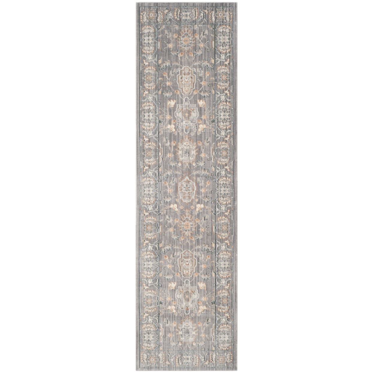Mauve Hand-Knotted Synthetic Runner Rug, 27" x 8'
