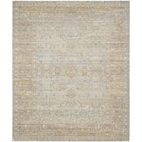 SAFAVIEH Valencia Tristen Floral Bordered Polyester Area Rug, Grey/Multi, 9' x 12'
