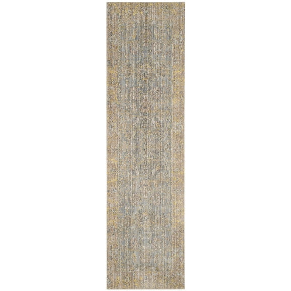 SAFAVIEH Valencia Tristen Floral Bordered Polyester Runner Rug, Grey/Multi, 2'3" x 10'