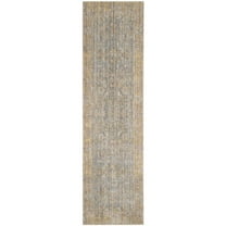 SAFAVIEH Valencia Tristen Oriental Polyester Runner Rug, Grey/Multi, 2'3" x 8'