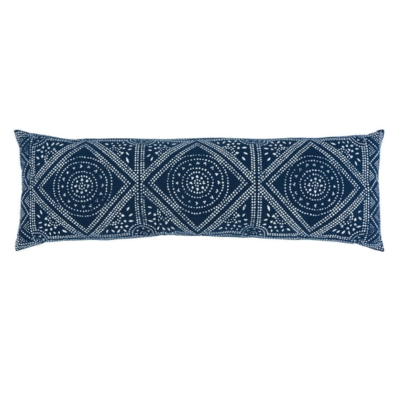 SAFAVIEH Valenti Bohemian Medallion Pillow, 12" x 36", Blue/White