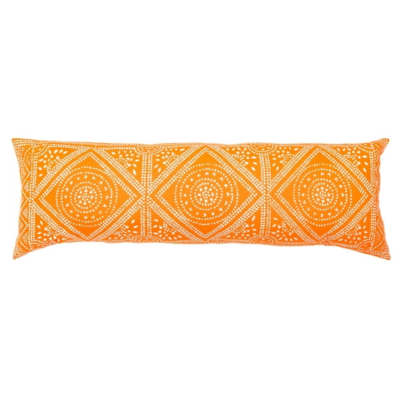SAFAVIEH Valenti Bohemian Medallion Pillow, 12" x 36", Orange/White