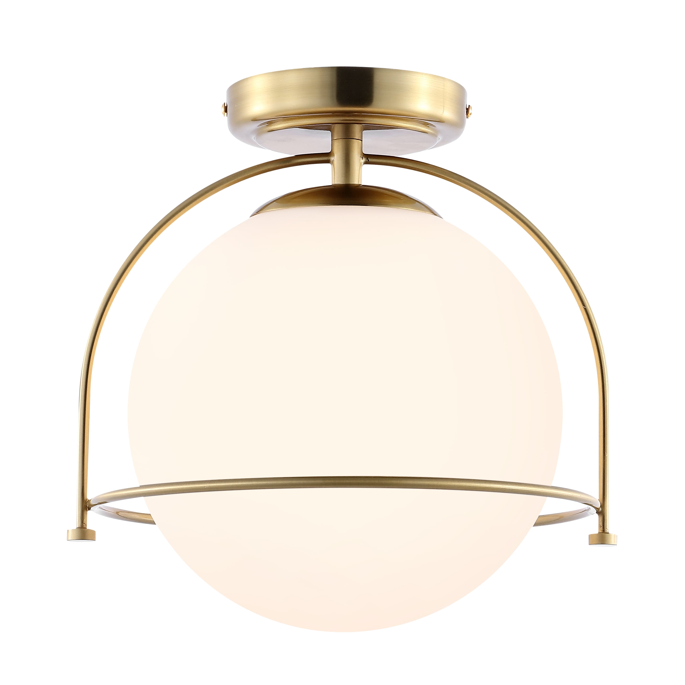 Valise 11" Gold and White Glass LED Flush Mount Light