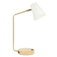 thumbnail image 1 of SAFAVIEH Veda Contemporary Chic Table Lamp with USB Port, Gold/White, 1 of 7