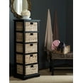 thumbnail image 1 of SAFAVIEH Vedette Country Nautical 5 Wicker Basket Storage Tower, Distressed Black, 1 of 5